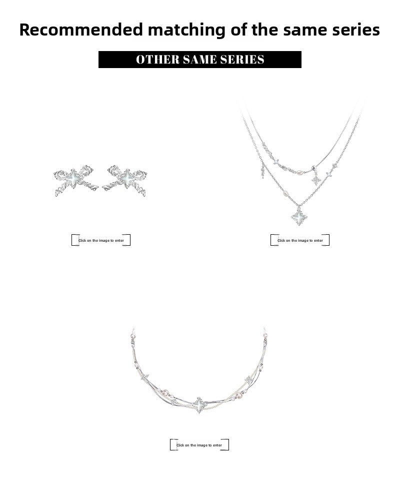 Layered pearl necklace with star pendant