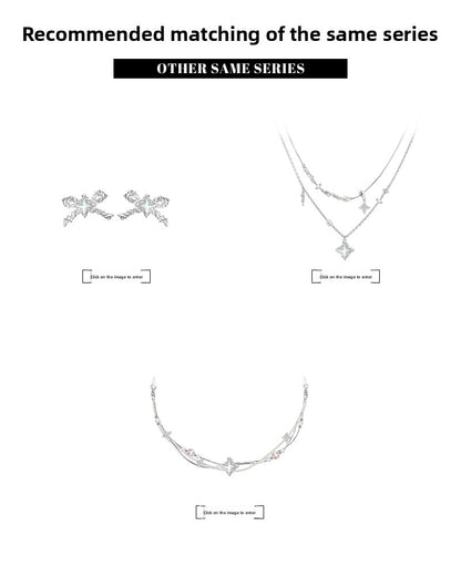 Layered pearl necklace with star pendant