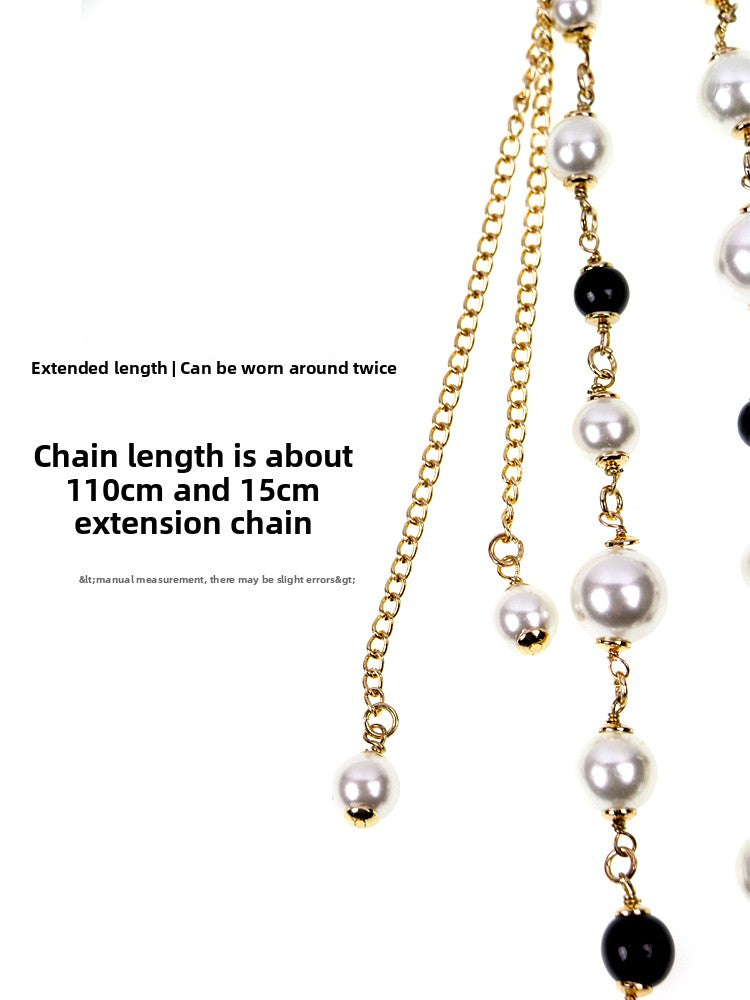 String pearl hip hop necklace