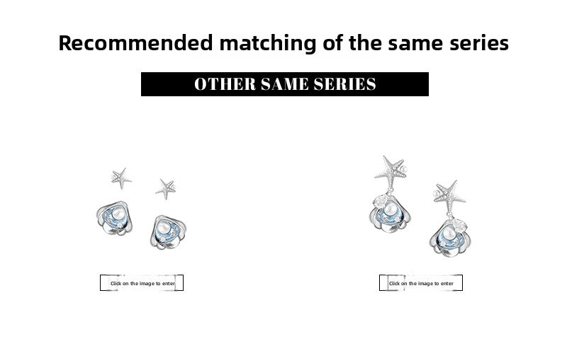 Secret language blue sea star necklace