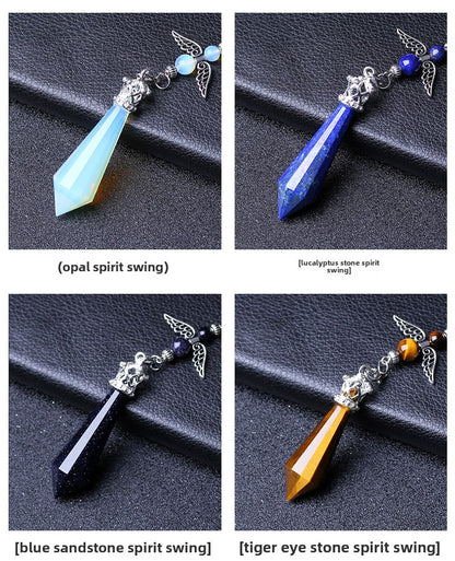 Crystal Gray Moonlight Pendant Necklace for Men and Women