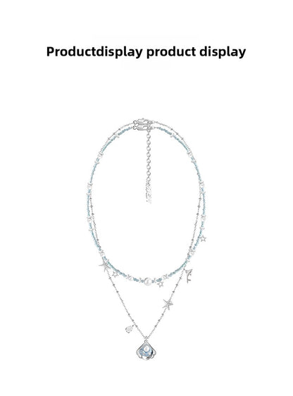 Secret language blue sea star necklace
