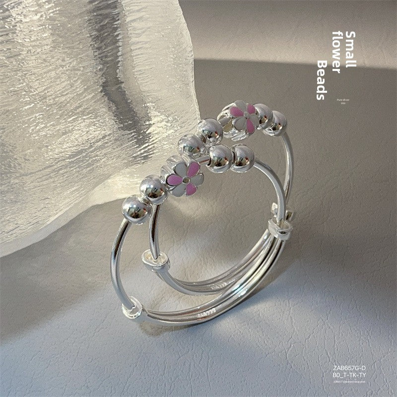 Chinese flower bell sterling silver bracelet - jewelryweilin