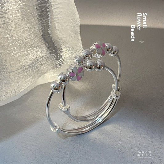 Chinese flower bell sterling silver bracelet - jewelryweilin
