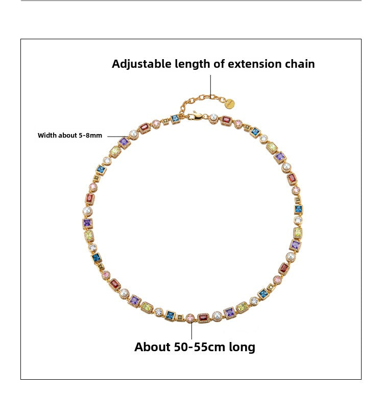 Colored diamond pearl necklace