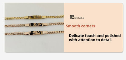 Brazalete con cadena de mano con imagen y texto grabado personalizado 