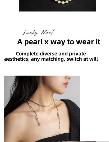 Pearl necklaces and bracelets