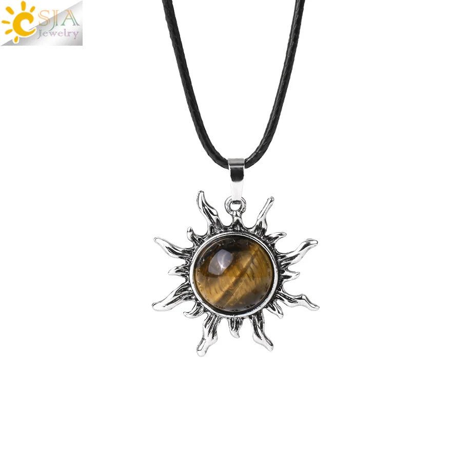 Vintage Amethyst Sunflower Pendant - jewelry - weilin.com