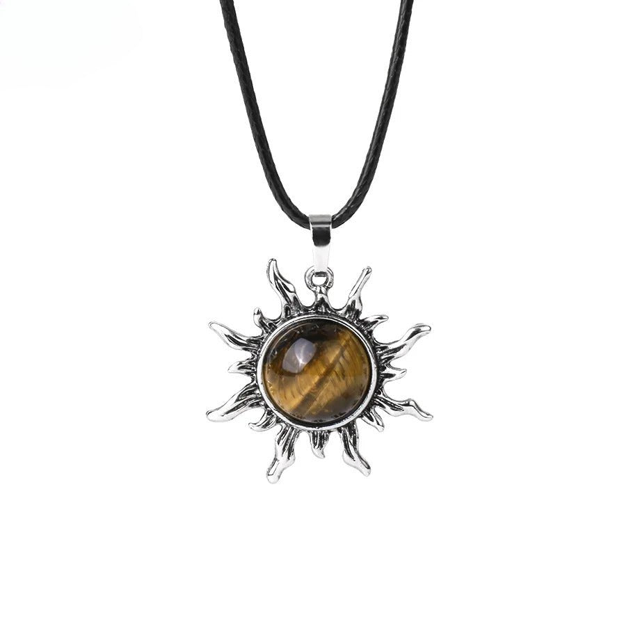 Vintage Amethyst Sunflower Pendant - jewelry - weilin.com