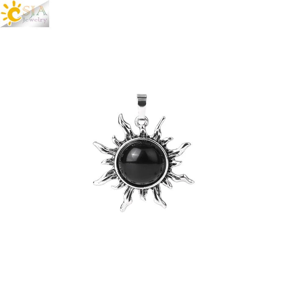 Vintage Amethyst Sunflower Pendant - jewelry - weilin.com