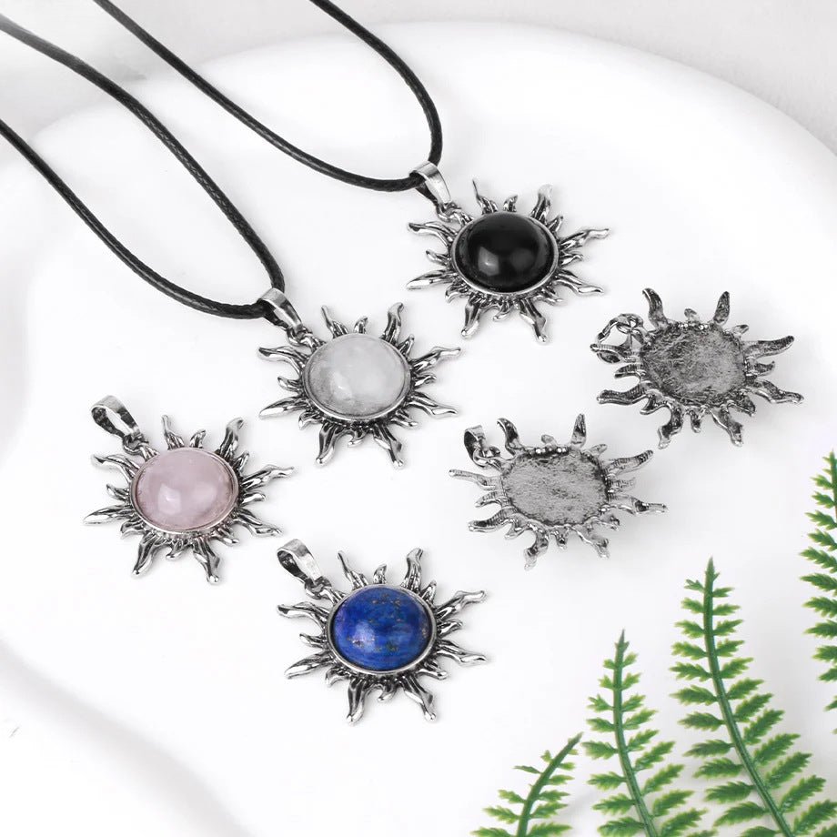 Vintage Amethyst Sunflower Pendant - jewelry - weilin.com