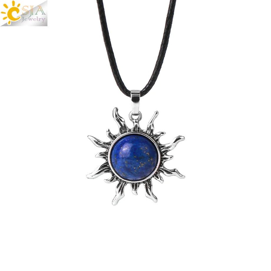 Vintage Amethyst Sunflower Pendant - jewelry - weilin.com