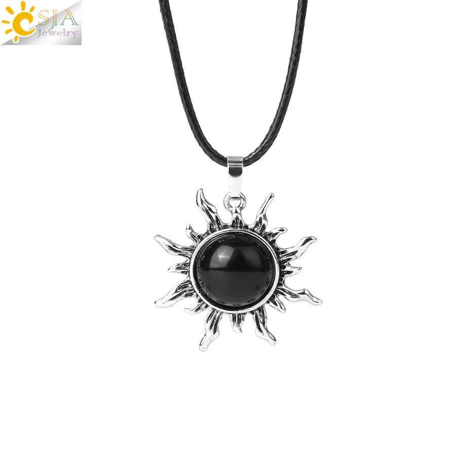 Vintage Amethyst Sunflower Pendant - jewelry - weilin.com