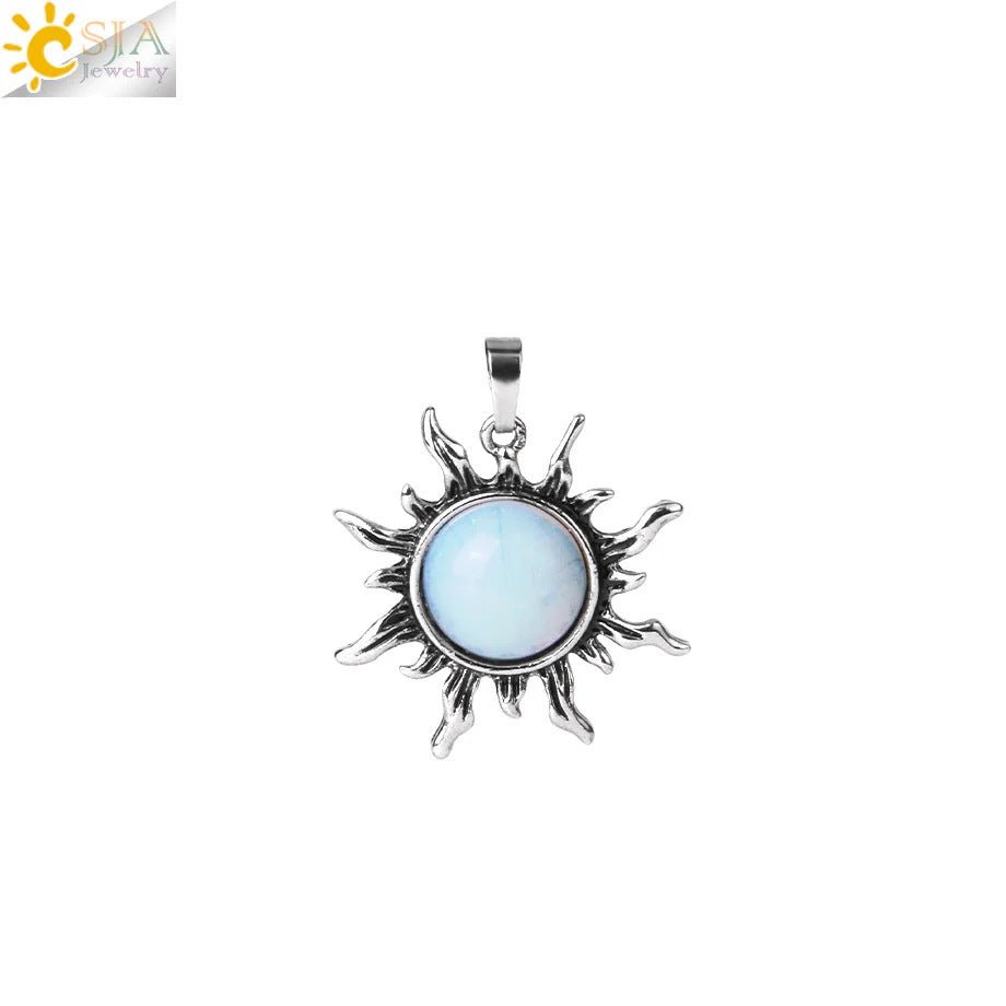 Vintage Amethyst Sunflower Pendant - jewelry - weilin.com