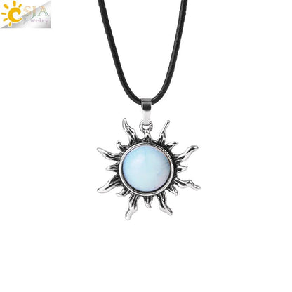 Vintage Amethyst Sunflower Pendant - jewelry - weilin.com