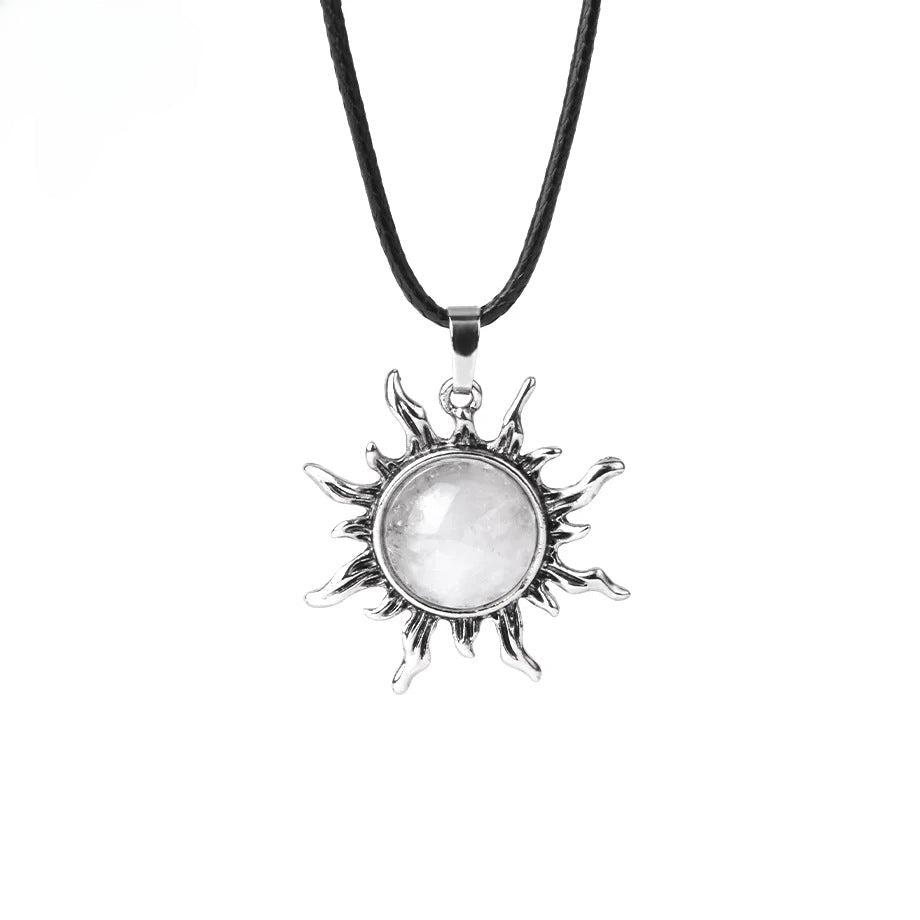 Vintage Amethyst Sunflower Pendant - jewelry - weilin.com