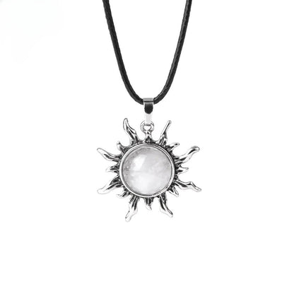 Vintage Amethyst Sunflower Pendant - jewelry - weilin.com