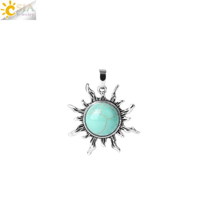 Vintage Amethyst Sunflower Pendant - jewelry - weilin.com