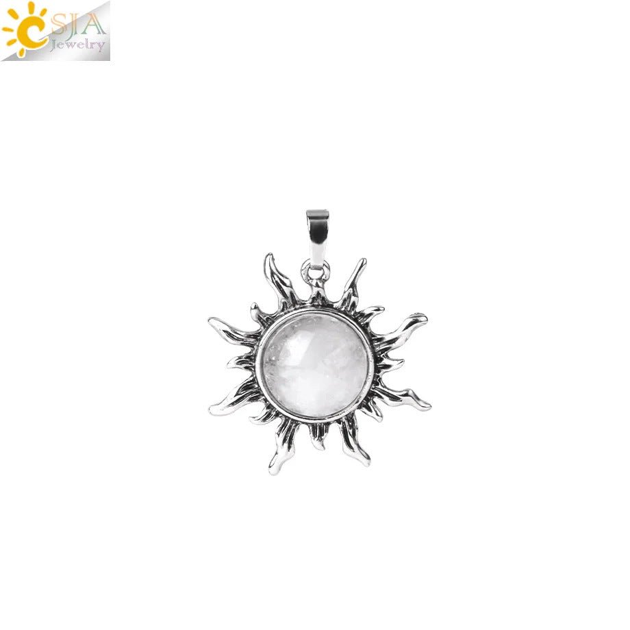 Vintage Amethyst Sunflower Pendant - jewelry - weilin.com