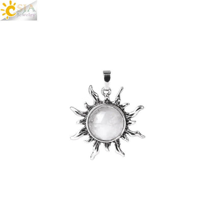 Vintage Amethyst Sunflower Pendant - jewelry - weilin.com