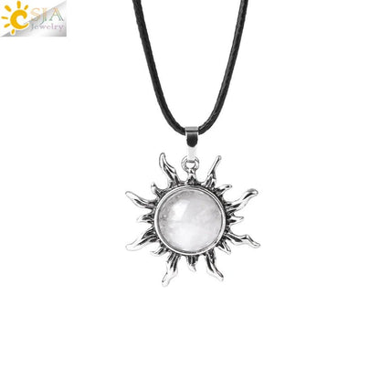 Vintage Amethyst Sunflower Pendant - jewelry - weilin.com