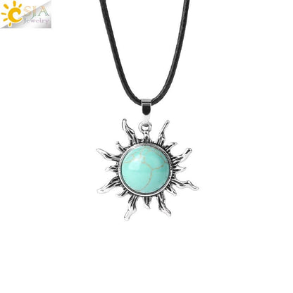 Vintage Amethyst Sunflower Pendant - jewelry - weilin.com