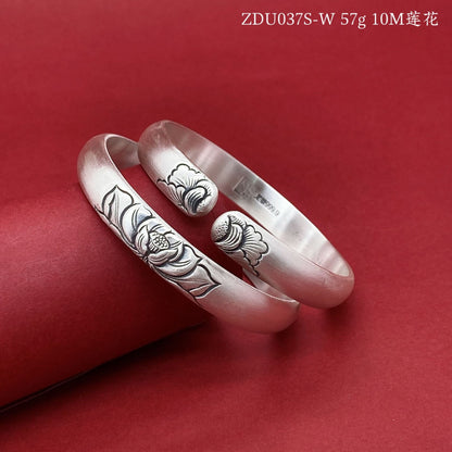 Vintage carved sterling silver bracelet - jewelry - weilin.com