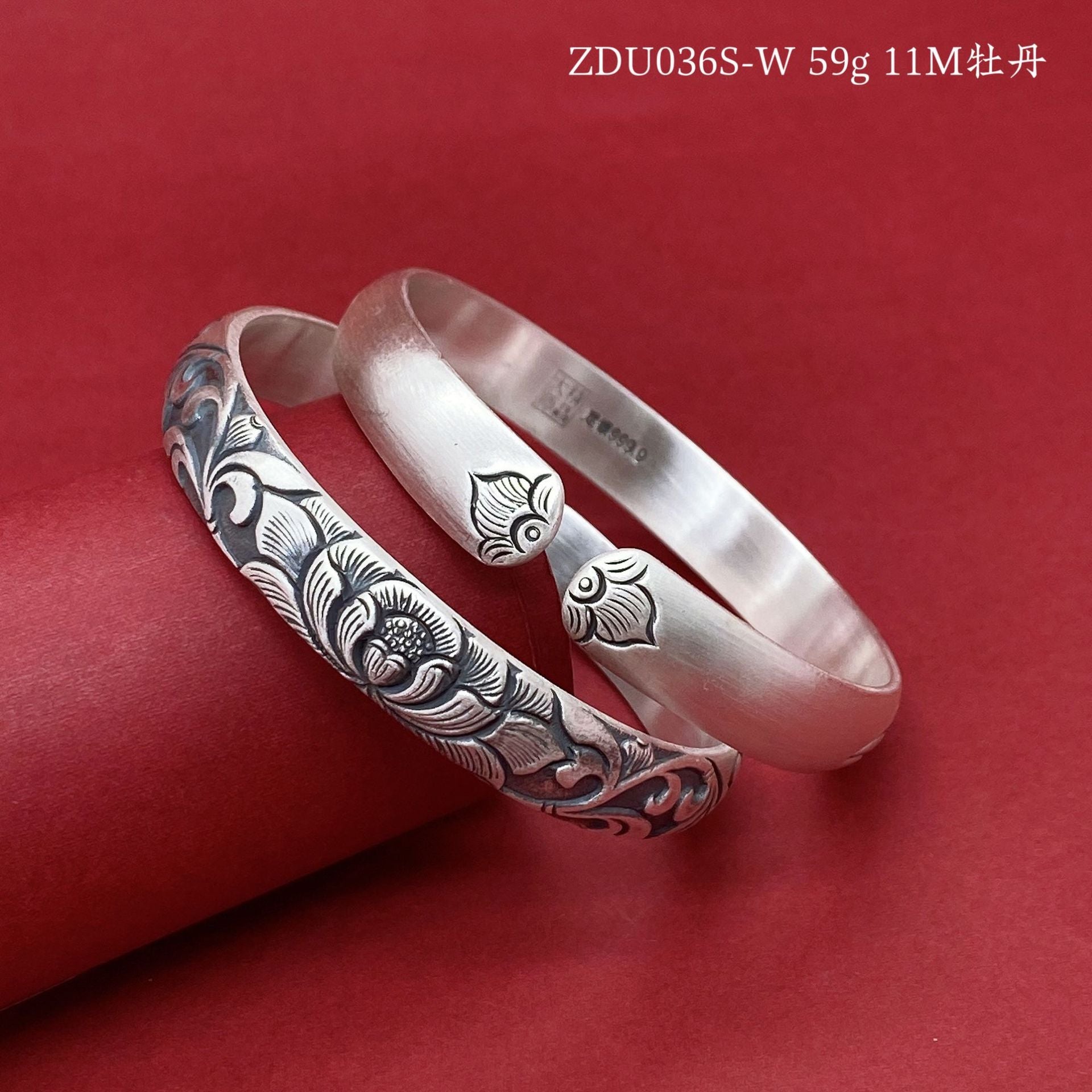 Vintage carved sterling silver bracelet - jewelry - weilin.com