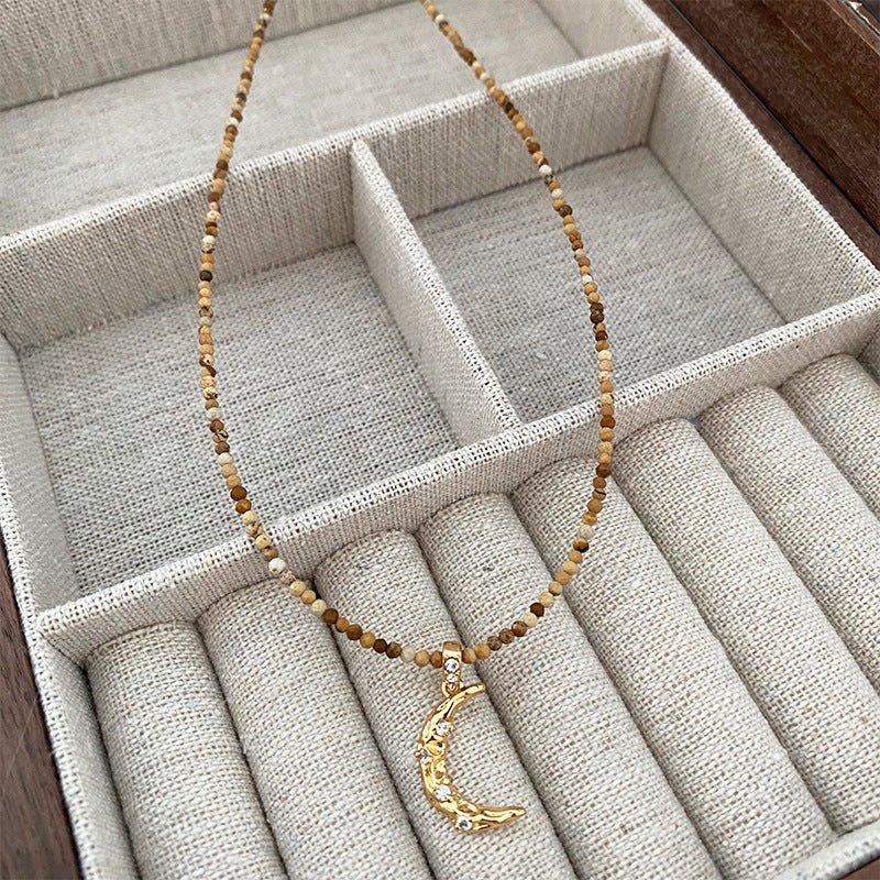 Vintage colorful multi - layered natural stone beaded necklace - jewelry - weilin.com