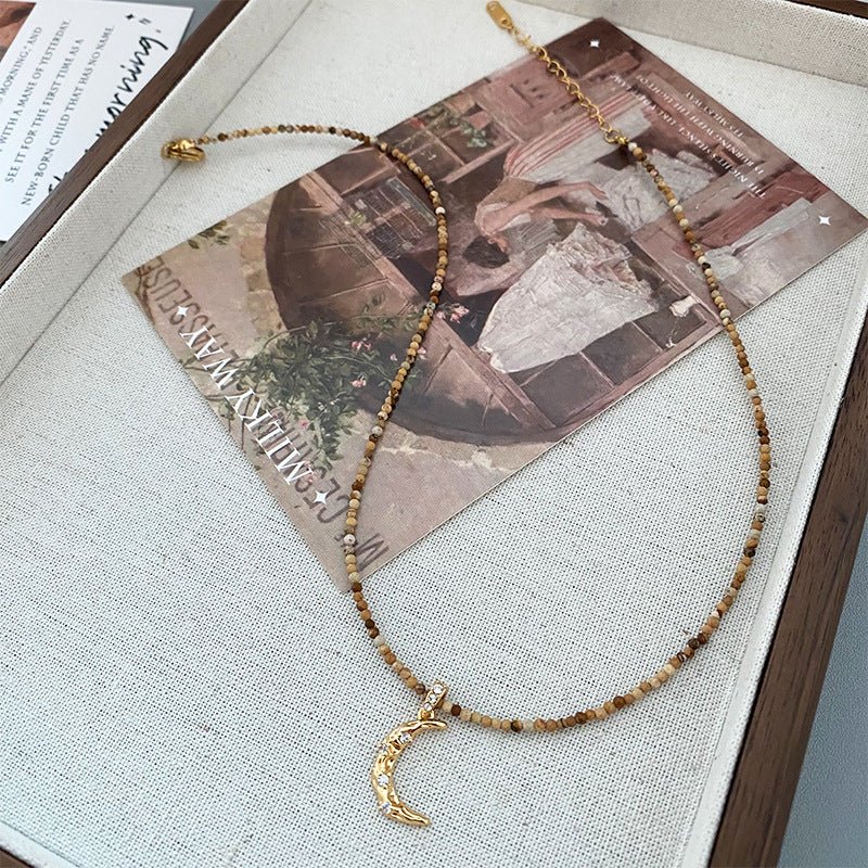 Vintage colorful multi - layered natural stone beaded necklace - jewelry - weilin.com