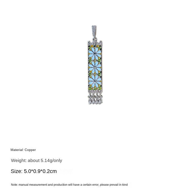 Vintage exquisite dopamine flower tassel earrings - jewelry - weilin.com