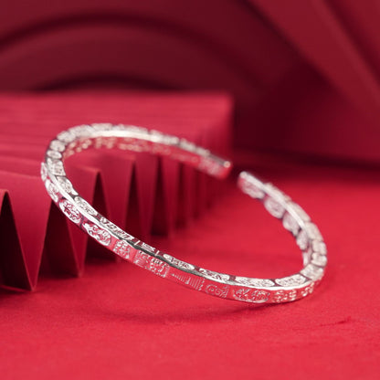 Vintage frosted gold - painted sterling silver bracelet - jewelry - weilin.com