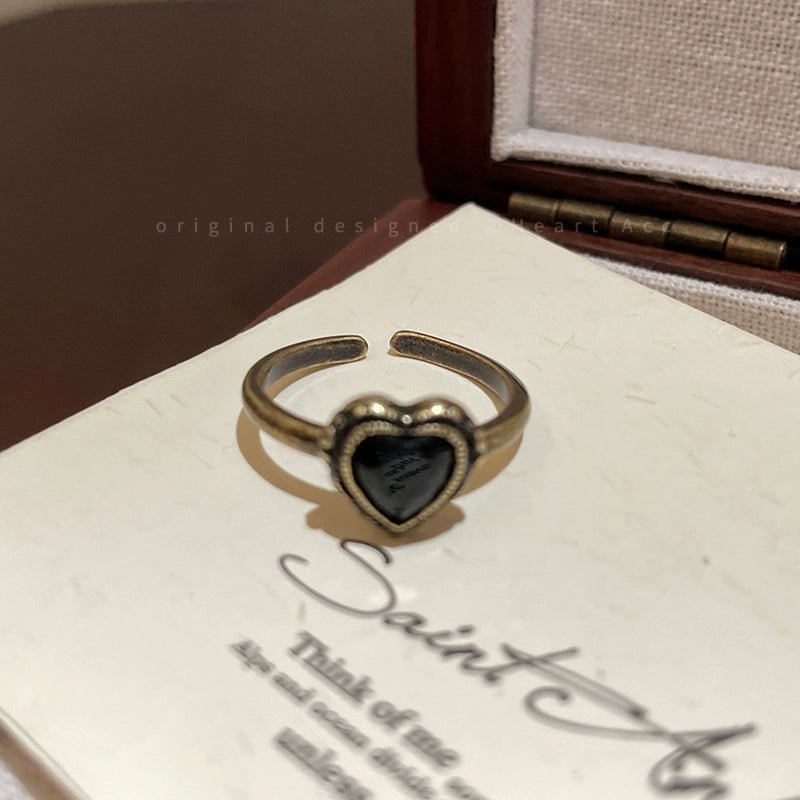 Vintage Heart Open Ring - jewelry - weilin.com