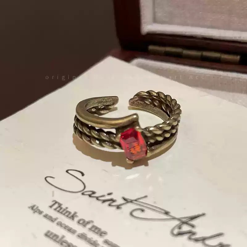 Vintage Heart Open Ring - jewelry - weilin.com