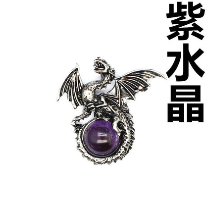 Vintage Natural Stone Dragon Pendant - jewelry - weilin.com