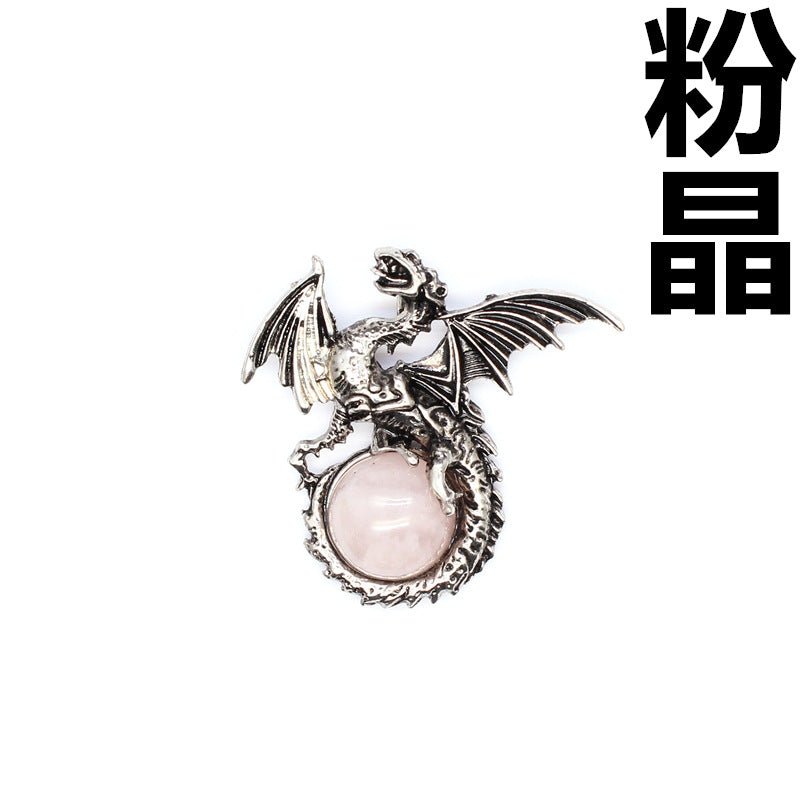 Vintage Natural Stone Dragon Pendant - jewelry - weilin.com