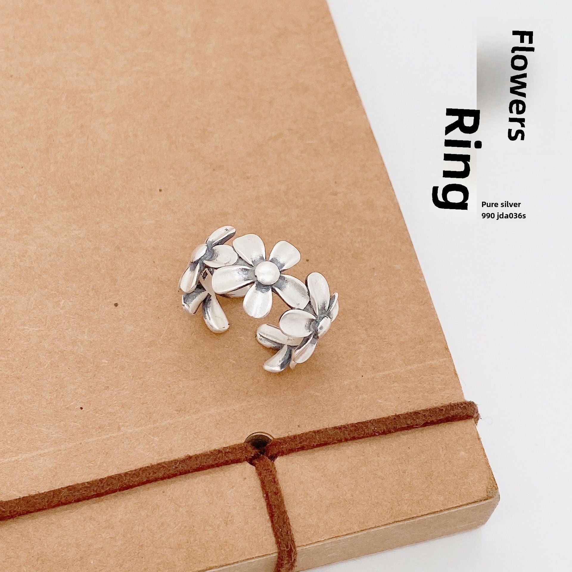 Vintage open flower ring - jewelry - weilin.com