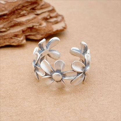 Vintage open flower ring - jewelry - weilin.com