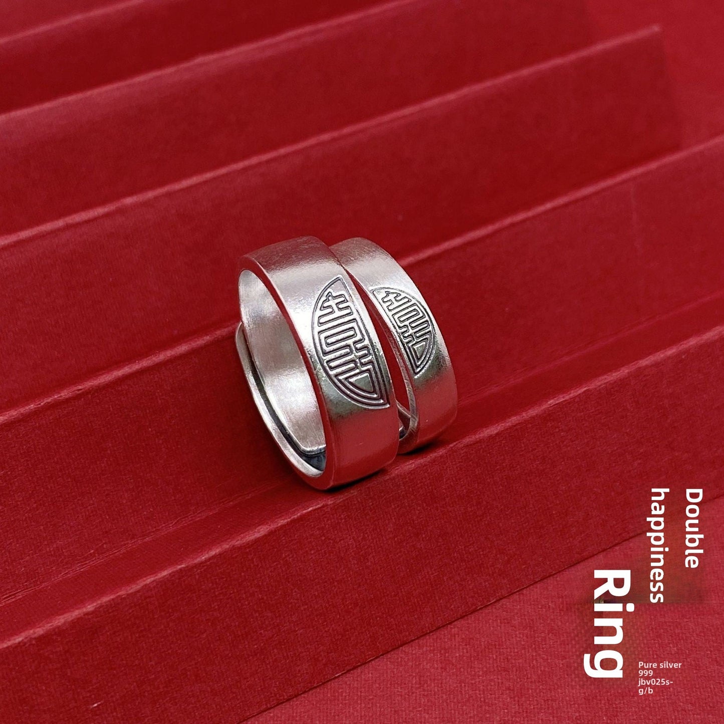 Vintage open sterling silver couple ring - jewelry - weilin.com