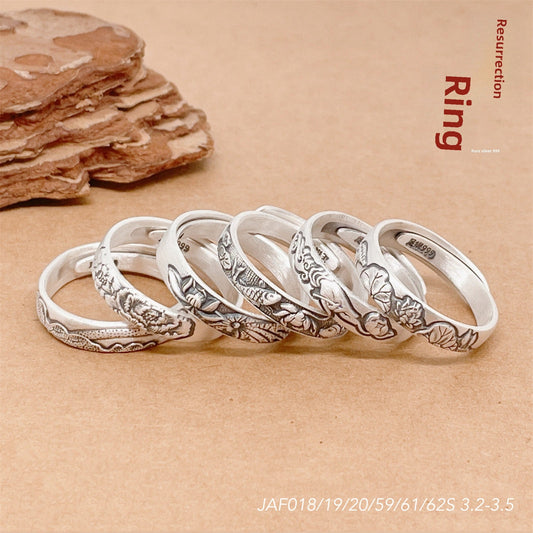 Vintage open sterling silver ring - jewelry - weilin.com