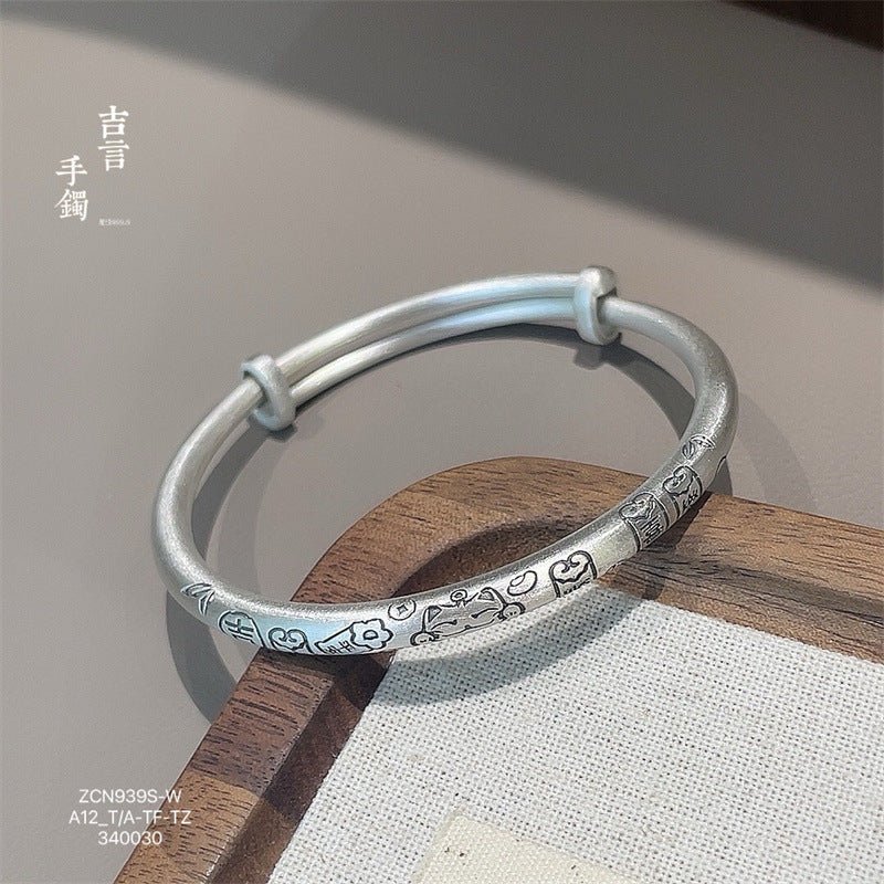 Vintage round stick sterling silver bracelet - jewelry - weilin.com
