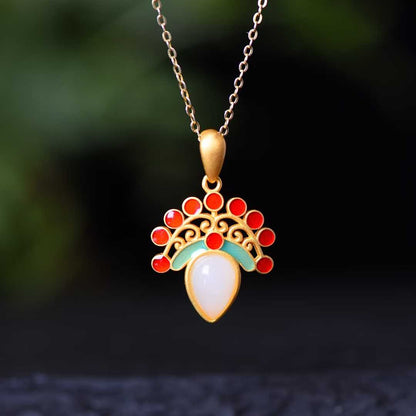 Vintage - Style Silver and Nephrite Jewelry Collection with Thick Matte Gold Finish - jewelry - weilin.com