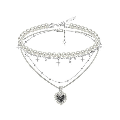 Weaving pearl necklace with love - jewelry - weilin.com