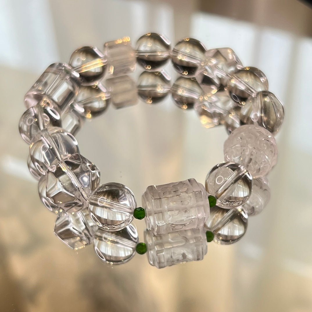 White crystal multi - treasure bracelet - jewelry - weilin.com