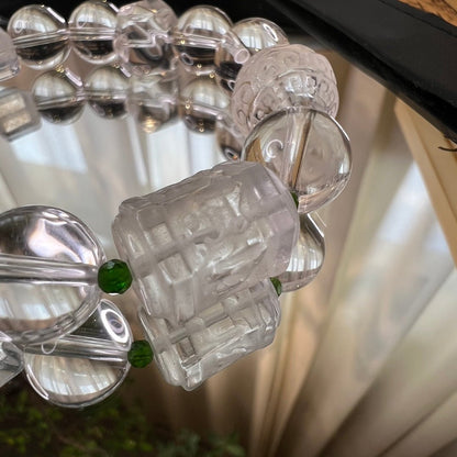 White crystal multi - treasure bracelet - jewelry - weilin.com