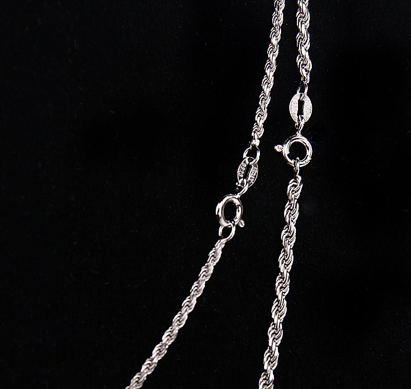 White platinum twisted hemp rope hip - hop necklace - jewelry - weilin.com