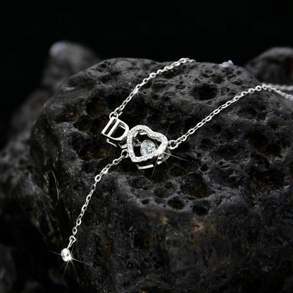 Women's exquisite zirconia ID letter heart necklace - jewelry - weilin.com