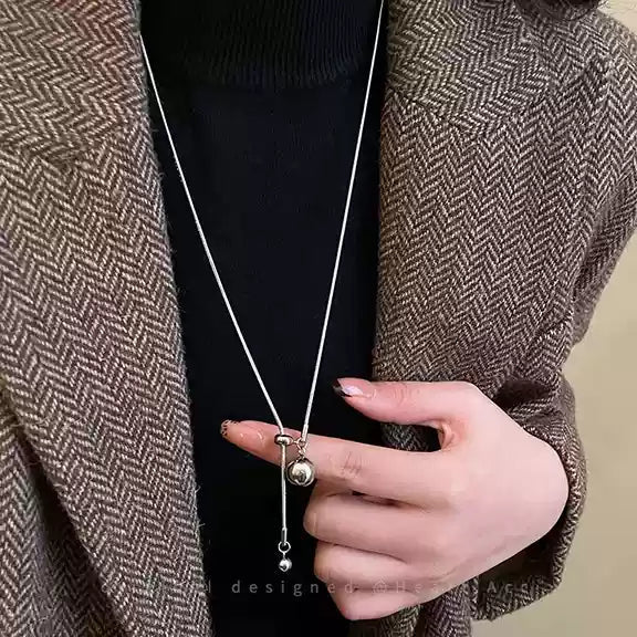 Women's golden tiger eye stone long necklace - jewelry - weilin.com