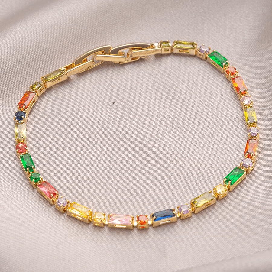 Young popular lucky colored zircon bracelet - jewelry - weilin.com
