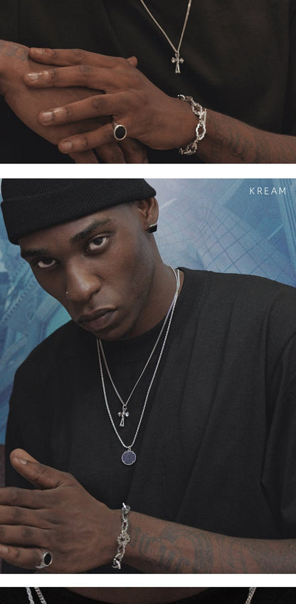 Zircon cross pendant hip - hop necklace - jewelry - weilin.com